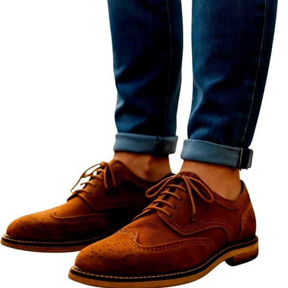 Steve Madden 11B Suede Oxford Brown Men's Dress Shoe 11 B width - Picture 1 of 8